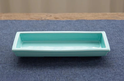 Gohobi Rectangular Ikebana Ceramic Vase – Japanese Style Flower Arrangement Vessel