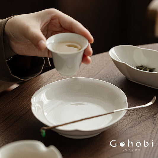 Gohobi Plant Ash Ceramic Pot Base – Multi-Purpose Gongfu Tea Dry Brewing Plate