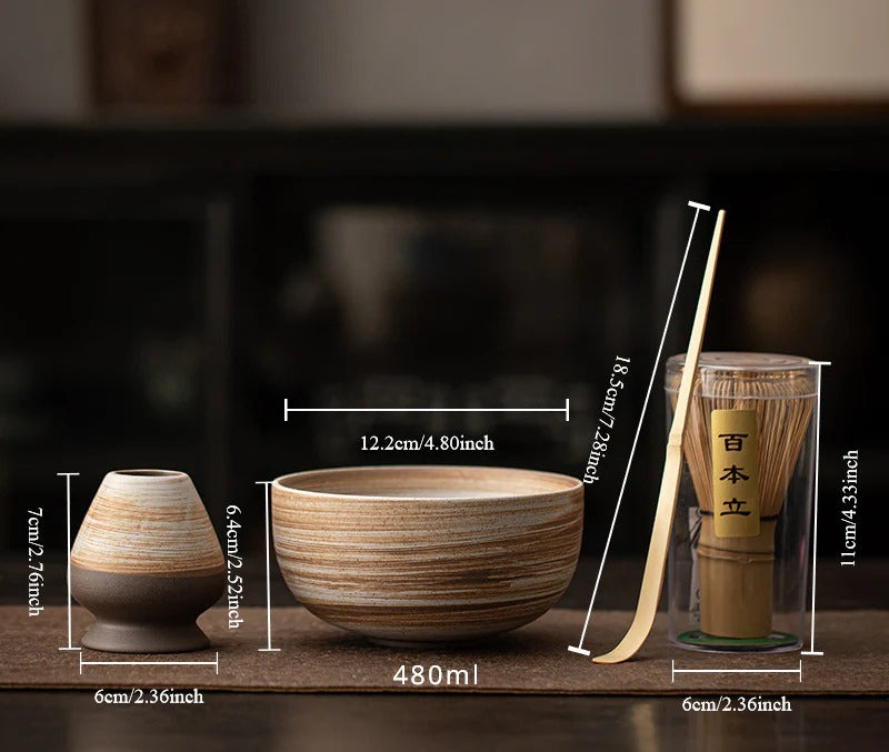 Gohobi Classic Ceramic Bowl Matcha Set