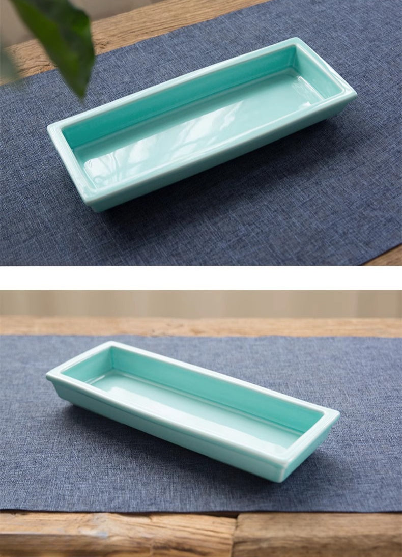 Gohobi Rectangular Ikebana Ceramic Vase – Japanese Style Flower Arrangement Vessel
