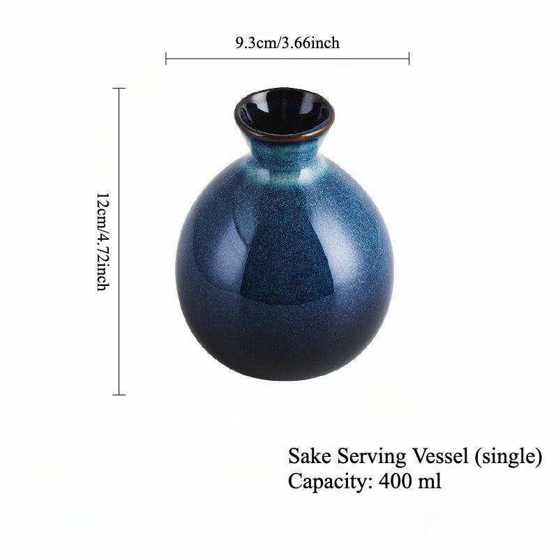 Gohobi Cat’s Eye Blue Ceramic Sake Set