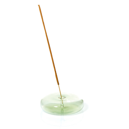 MÆGEN Dimple - Hand Blown Glass Incense Holder Green
