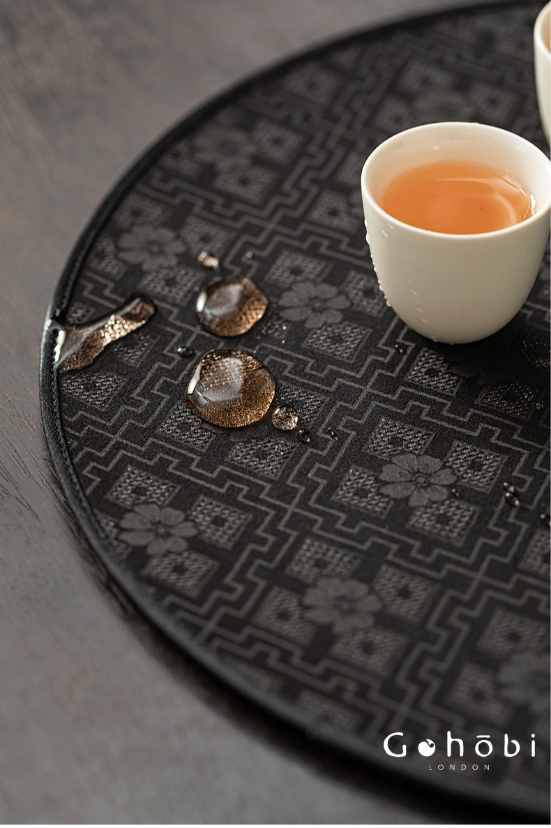 Gohobi Xiangyun Silk Tea Pad – Round Waterproof Tea Pot Placemat for Gongfu Tea Set