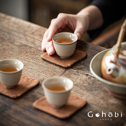 Gohobi Zen Style Tea Coaster – Hand-Sewn Tie-Dye Cloth Heat Insulation Cup Coaster