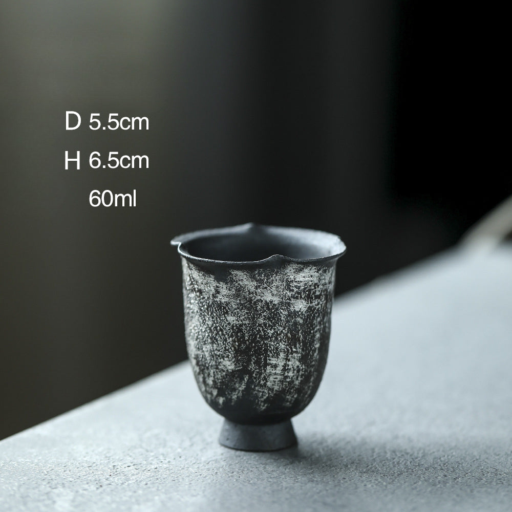 Gohobi Handmade Ceramic Silver Brushing Tea Cup