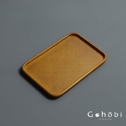 Gohobi Polished Bamboo Tea Tray – Bamboo Woven Gongfu Tea Tray