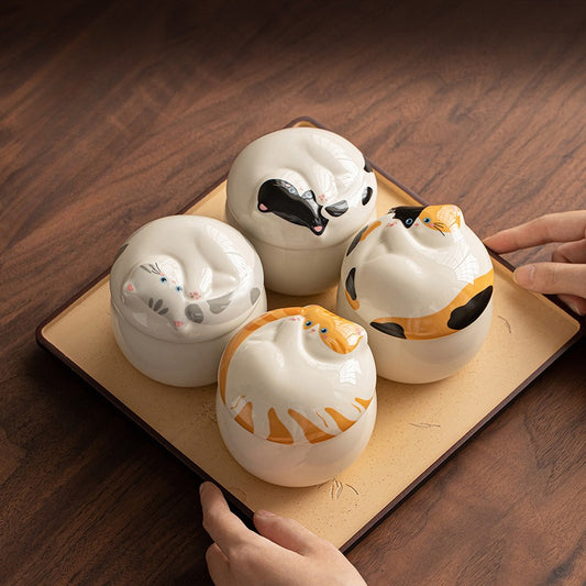 Gohobi Cat Ceramic Tea Canister