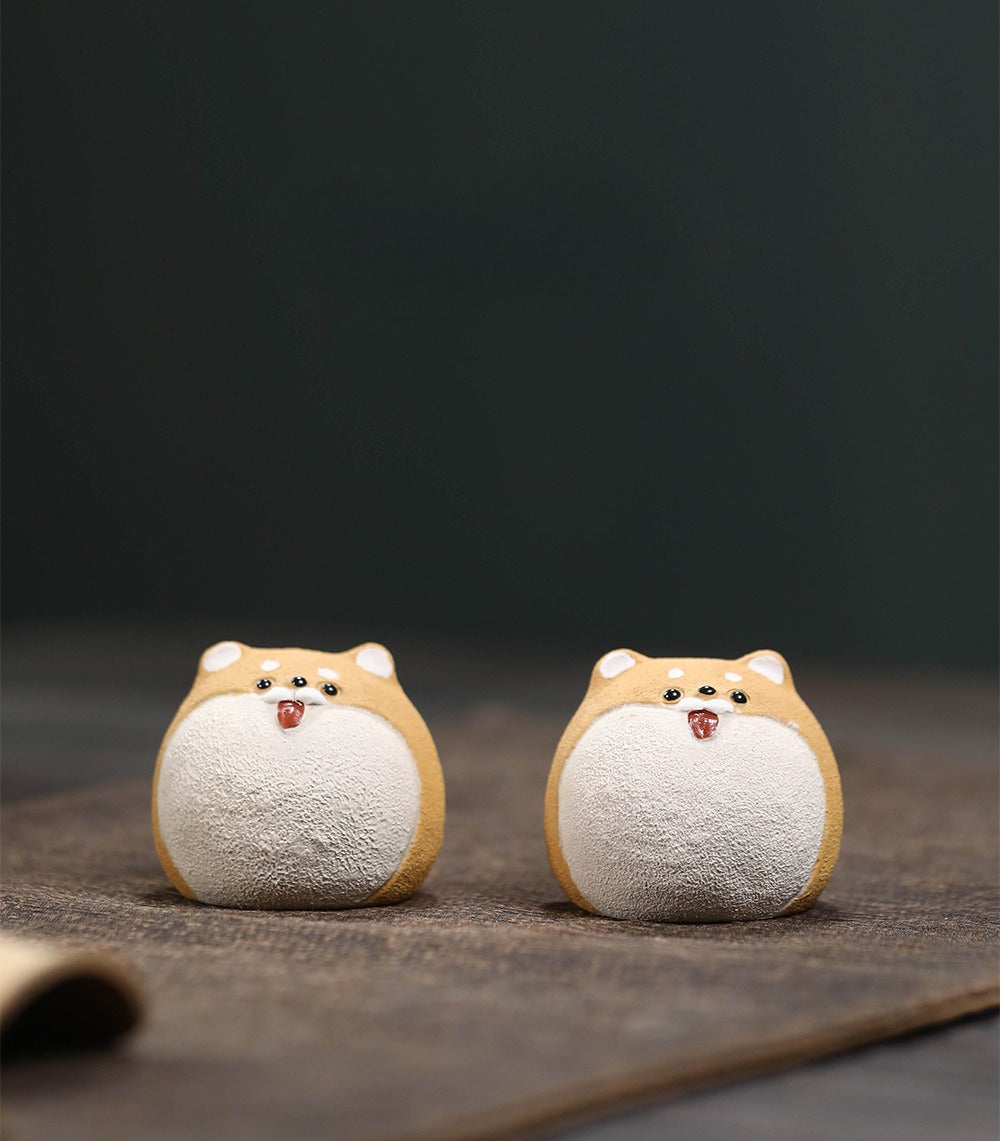 Gohobi Yixing Purple Clay Shiba Inu Tea Pet – Handmade Zodiac Dog Ornament