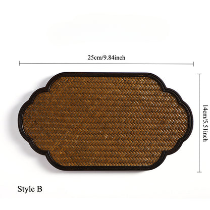 Gohobi Bamboo Mat Surface Tea Tray