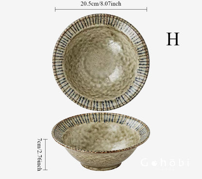 Gohobi Japanese Mino-yaki Pine Leaf Ceramic Plate [Made in Japan] – Retro Light Luxury Tableware