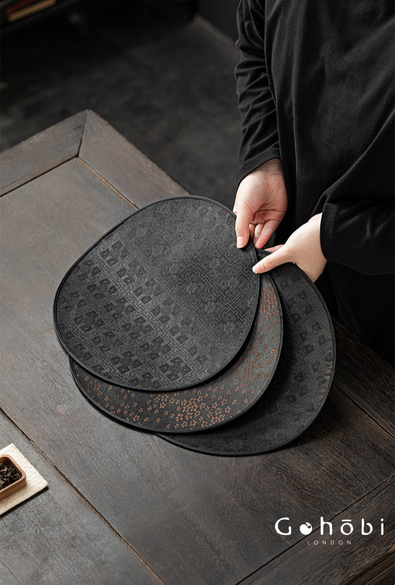 Gohobi Xiangyun Silk Tea Pad – Round Waterproof Tea Pot Placemat for Gongfu Tea Set