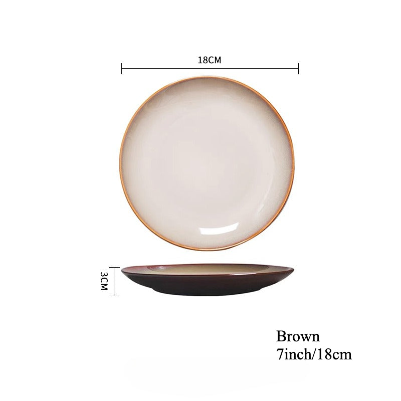 Gohobi Kiln-Change Ceramic Flat Dining Plate