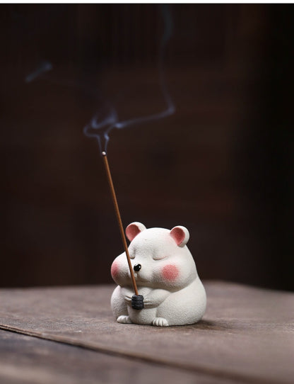 Gohobi Yixing Purple Clay Mouse Tea Pet – Handmade Lucky Ornament