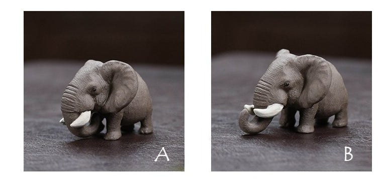 Gohobi Yixing Purple Clay Elephant Tea Pet – Handmade Lucky Tea Table Ornament