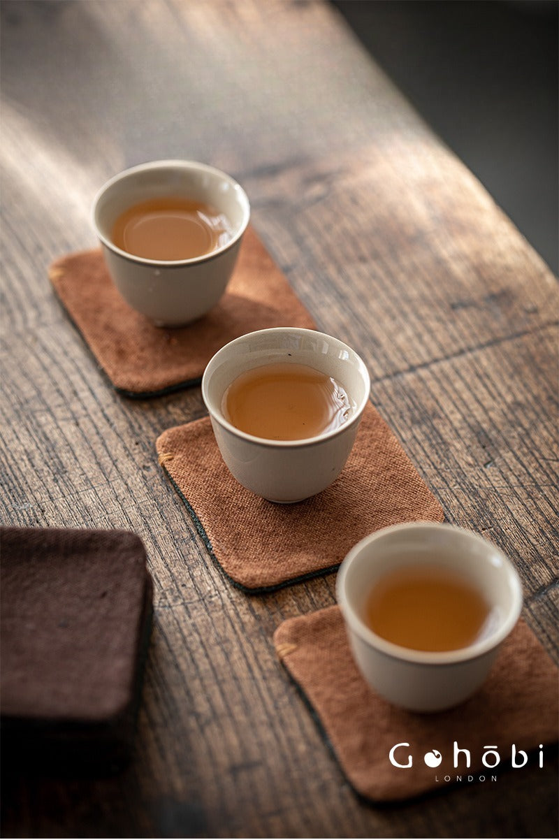 Gohobi Zen Style Tea Coaster – Hand-Sewn Tie-Dye Cloth Heat Insulation Cup Coaster