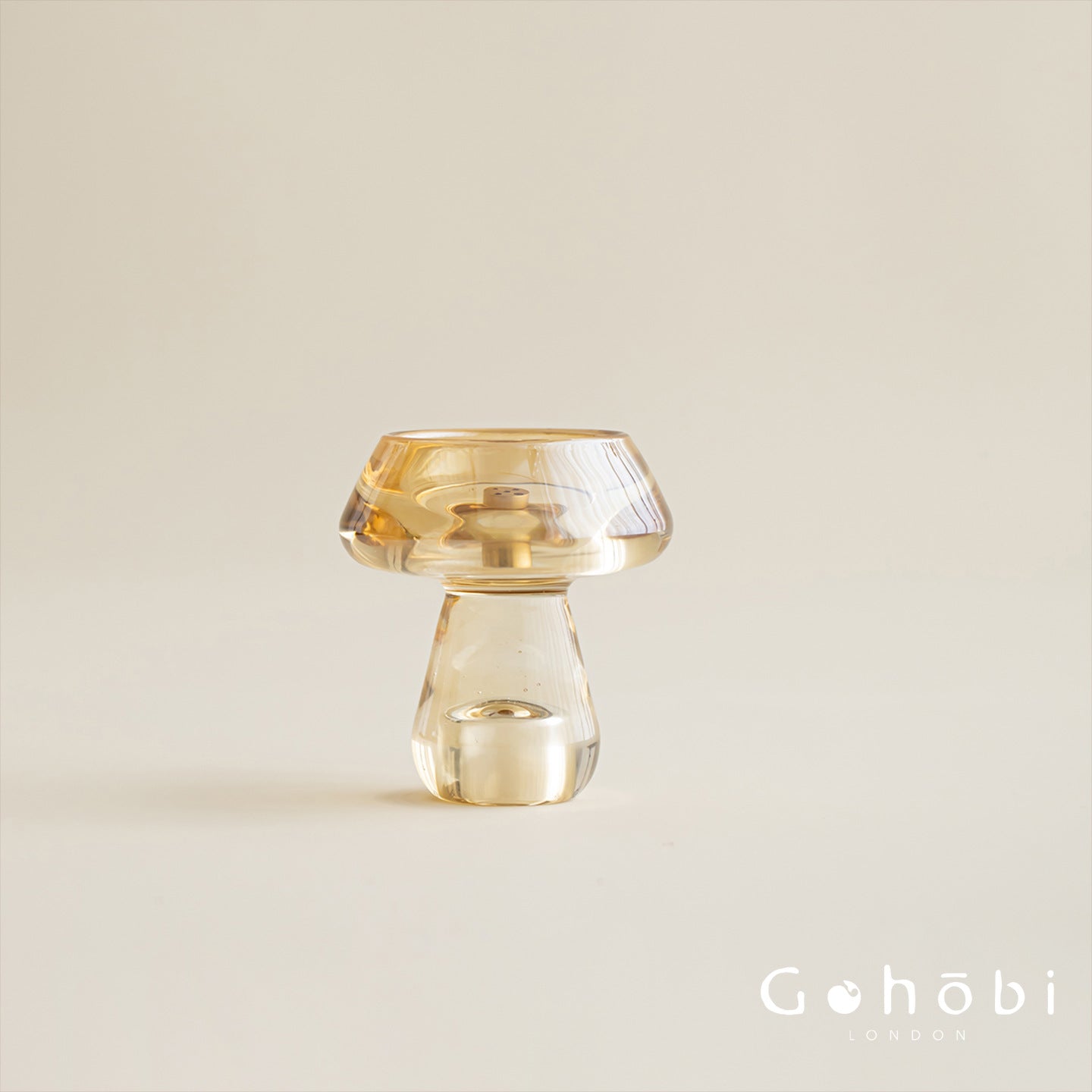 Gohobi Mushroom Glass Incense Holder – New Chinese Style Desktop Incense Tray