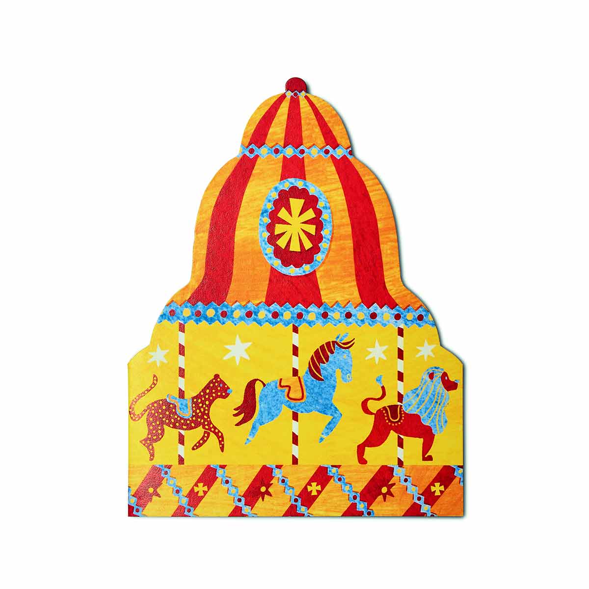 Mortlake Papers Carousel Shaped Greeting Card [Made in the UK]