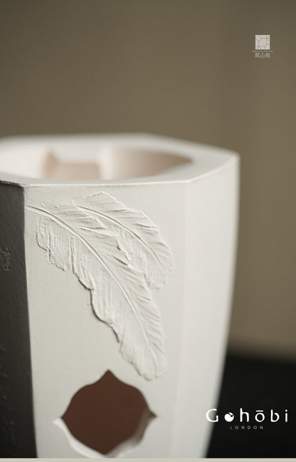 [賦山敘 x Gohobi] Gohobi Hexagonal Begonia Charcoal Tea Stove – Chaozhou White Clay Gongfu Tea Stove