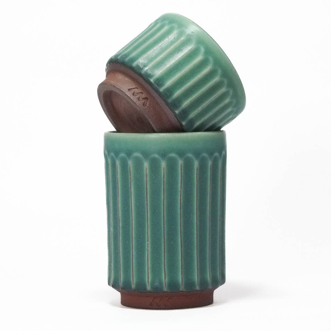 Asemi Co. Tea & Coffee Cups - Tanba - yaki Cup Turquoise [Made in Japan]