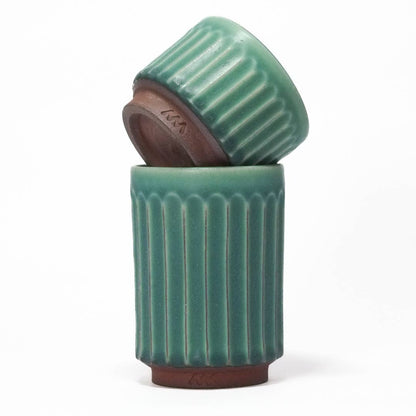 Asemi Co. Tea & Coffee Cups - Tanba - yaki Cup Turquoise [Made in Japan]