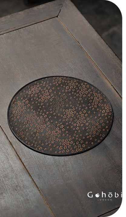 Gohobi Xiangyun Silk Tea Pad – Round Waterproof Tea Pot Placemat for Gongfu Tea Set