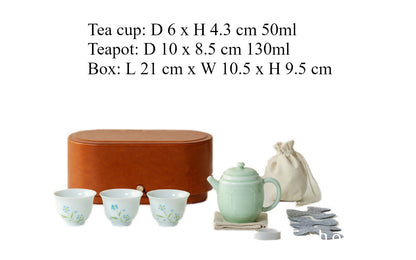 Gohobi Travel Tea Set – Handmade Portable Gongfu Travel Tea Set with Leather Case