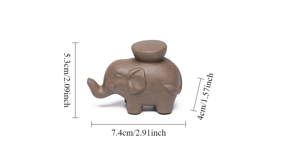 Gohobi Yixing Purple Clay Elephant Lid Holder – Handmade Teapot Lid Rest