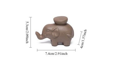Gohobi Yixing Purple Clay Elephant Lid Holder – Handmade Teapot Lid Rest