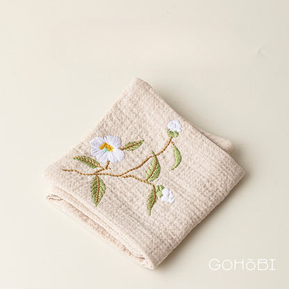 Embroidered tea towel household fabric tea party small square towel tea table towel rag new Chinese absorbent pot towel tea cloth