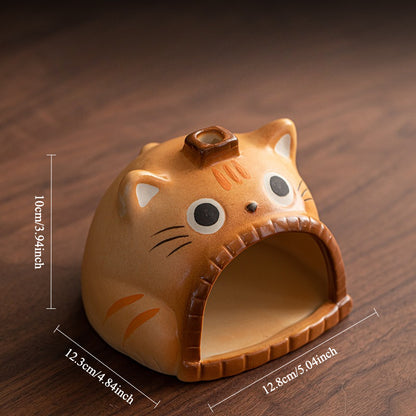 Gohobi Cute Cat Ceramic Aromatherapy Fireplace Burner