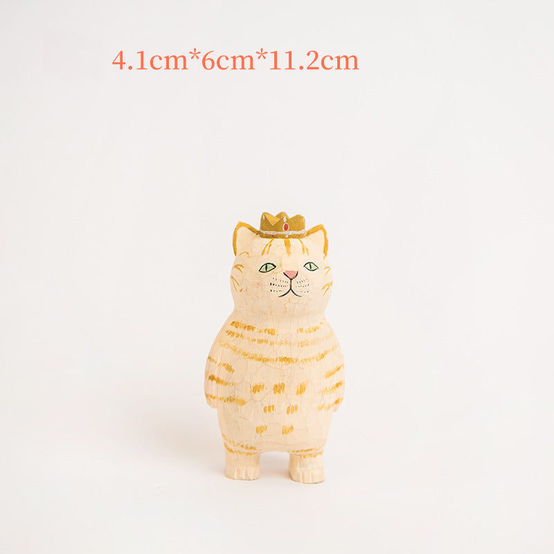 Gohobi Handcrafted Wooden Large Cat Ornament