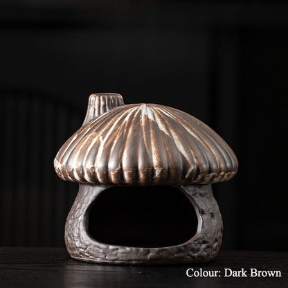 Gohobi Mushroom House Ceramic Aromatherapy Fireplace Burner