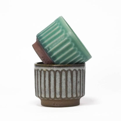 Asemi Co. Tea & Coffee Cups - Tanba - yaki Cup Turquoise [Made in Japan]