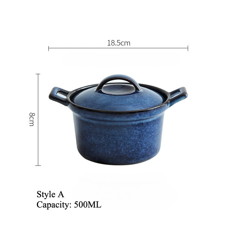 Gohobi Glaze Double-Handled Stew Pot