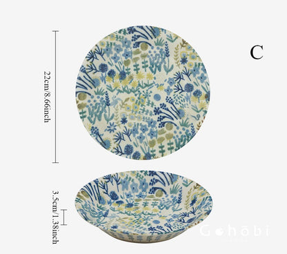 Gohobi Japanese Minoya Ceramic Small Plate [Made in Japan] – Underglaze Minoyaki Tableware