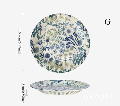 Gohobi Japanese Minoya Ceramic Small Plate [Made in Japan] – Underglaze Minoyaki Tableware