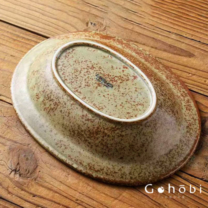 Gohobi Japanese Mino-yaki Pine Leaf Ceramic Plate [Made in Japan] – Retro Light Luxury Tableware