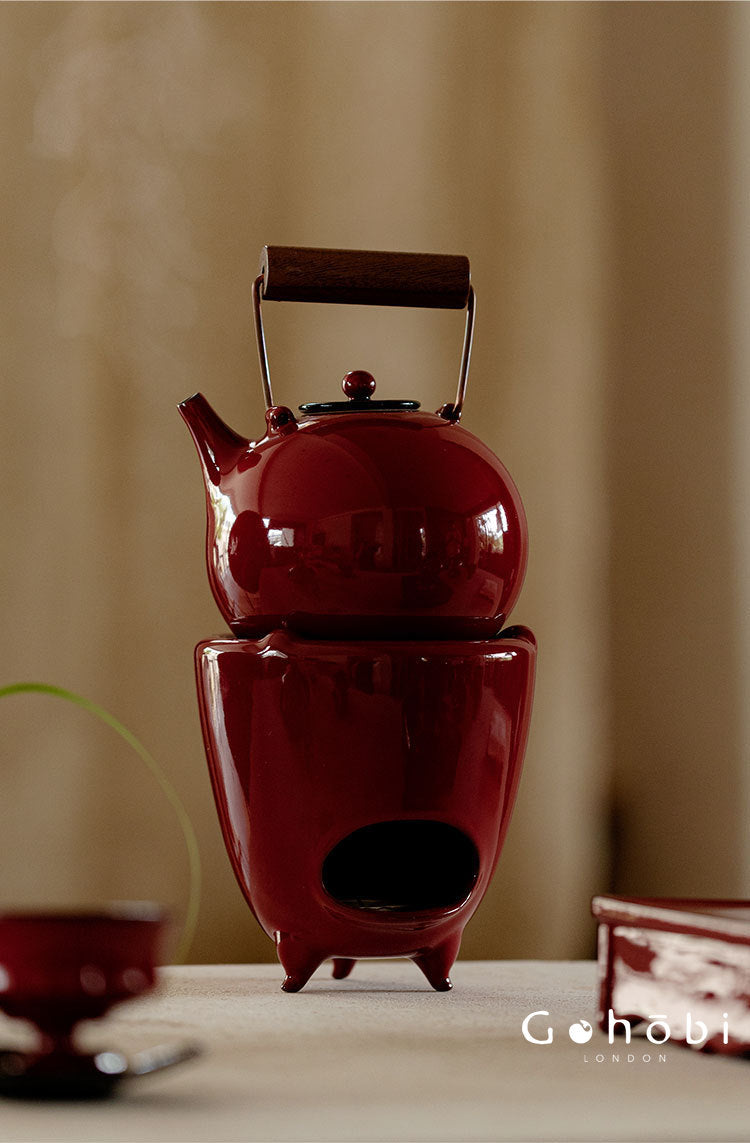 Gohobi Japanese Red Beam Teapot – Alcohol Lamp Style Tea Brewer