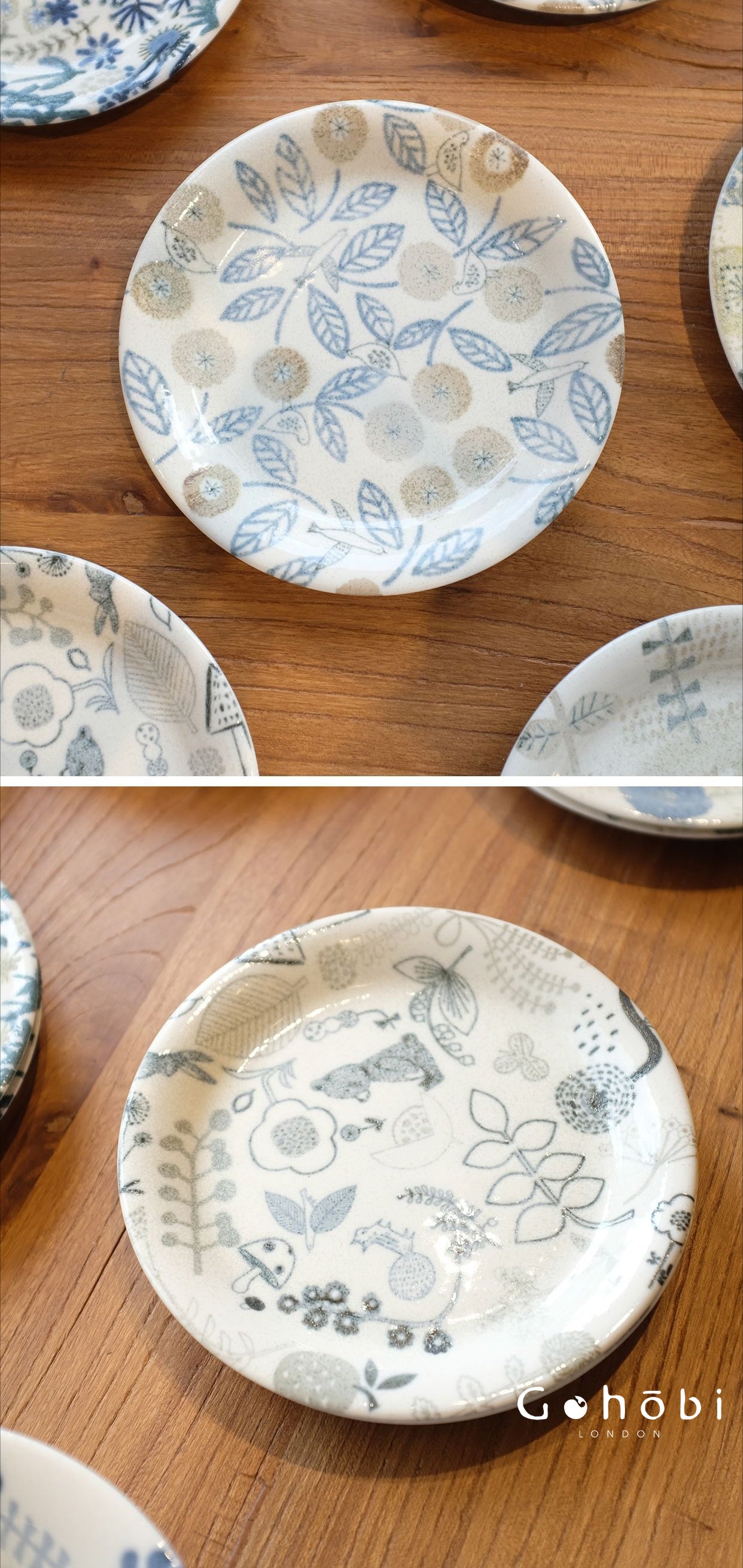 Gohobi Japanese Minoya Ceramic Small Plate [Made in Japan] – Underglaze Minoyaki Tableware