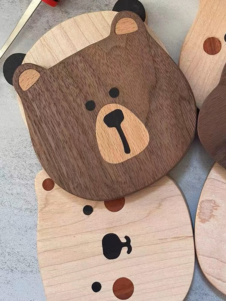 Gohobi Wooden Animal Coaster