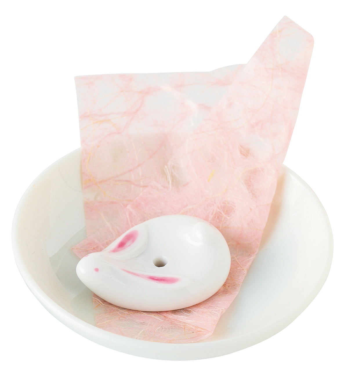 Looking Up Rabbit Incense Holder with a Dish - KOUSAIDO