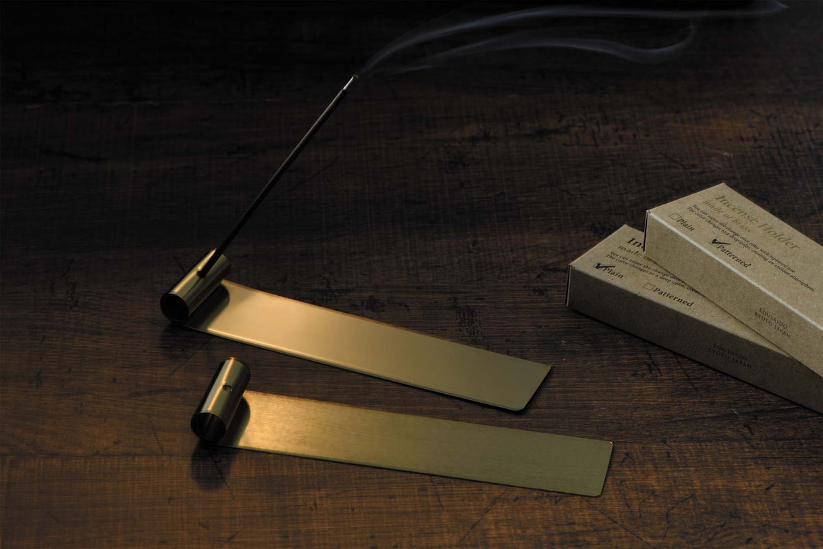 Brass Long Incense Dish - KOUSAIDO [Made in Japan]
