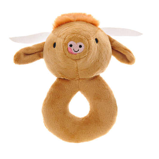HereThe Highland Cow Plush Baby Rattle