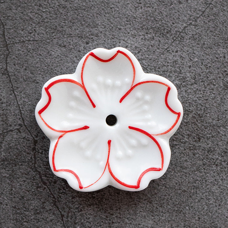 Gohobi Handmade Ceramic Flower Ornament Incense Holder