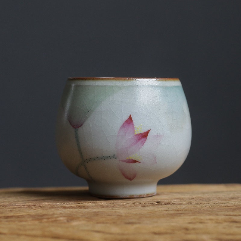 Gohobi Hand painted Lotus Fair cup Ceramic Chinese Gongfu tea Kung fu tea Japanese Chado Tea pitchers