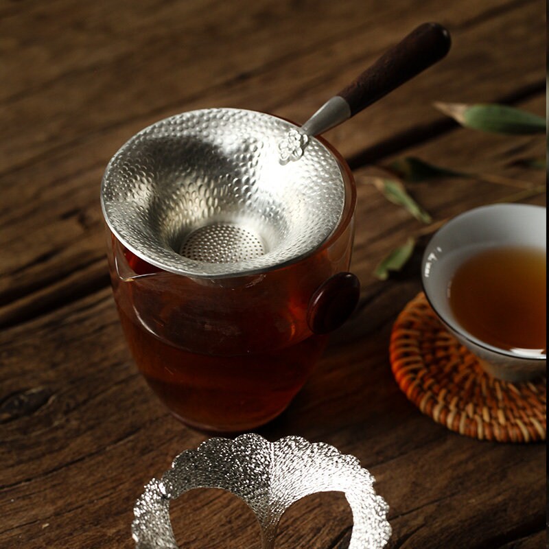 Gohobi Tea strainer Pure Tin strainer set Chinese Gongfu tea gift set Japanese Chado