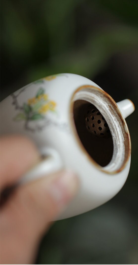 Gohobi Hand painted  Osmanthus Teapot Ceramic Chinese Gongfu tea Kung fu tea Japanese Chado