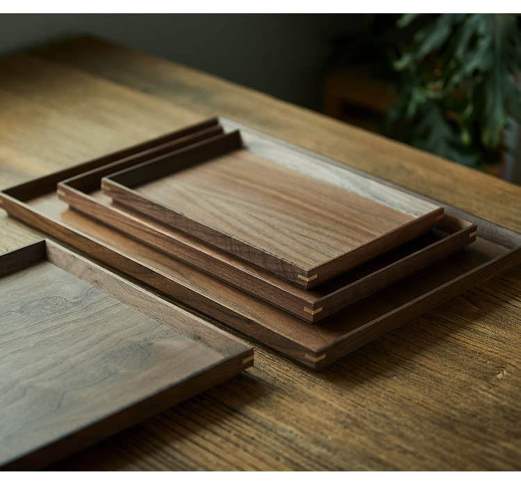 Gohobi Wooden Tea Trays Serving Trays Gongfu tea trays (4 versions) Japanese Chado Black walnut