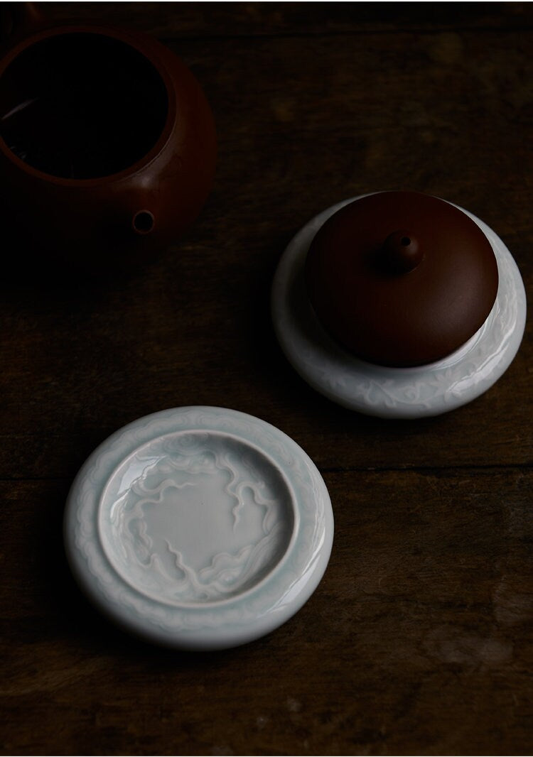 Gohobi Cloud ceramic teapot lid stand holder saucer  Gongfu tea Japanese Chado lid coasters coaster