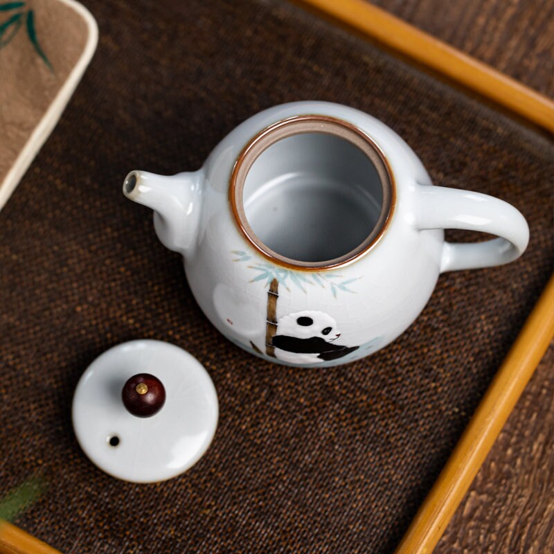 Gohobi Hand-painted Panda Teapot Ceramic Chinese Gongfu tea Kung fu tea Japanese Chado